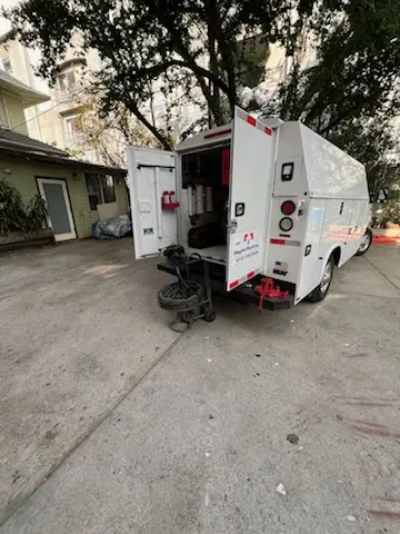 Magnet Plumbing service vehicle on-site for Slab Leak Repair in Dania
